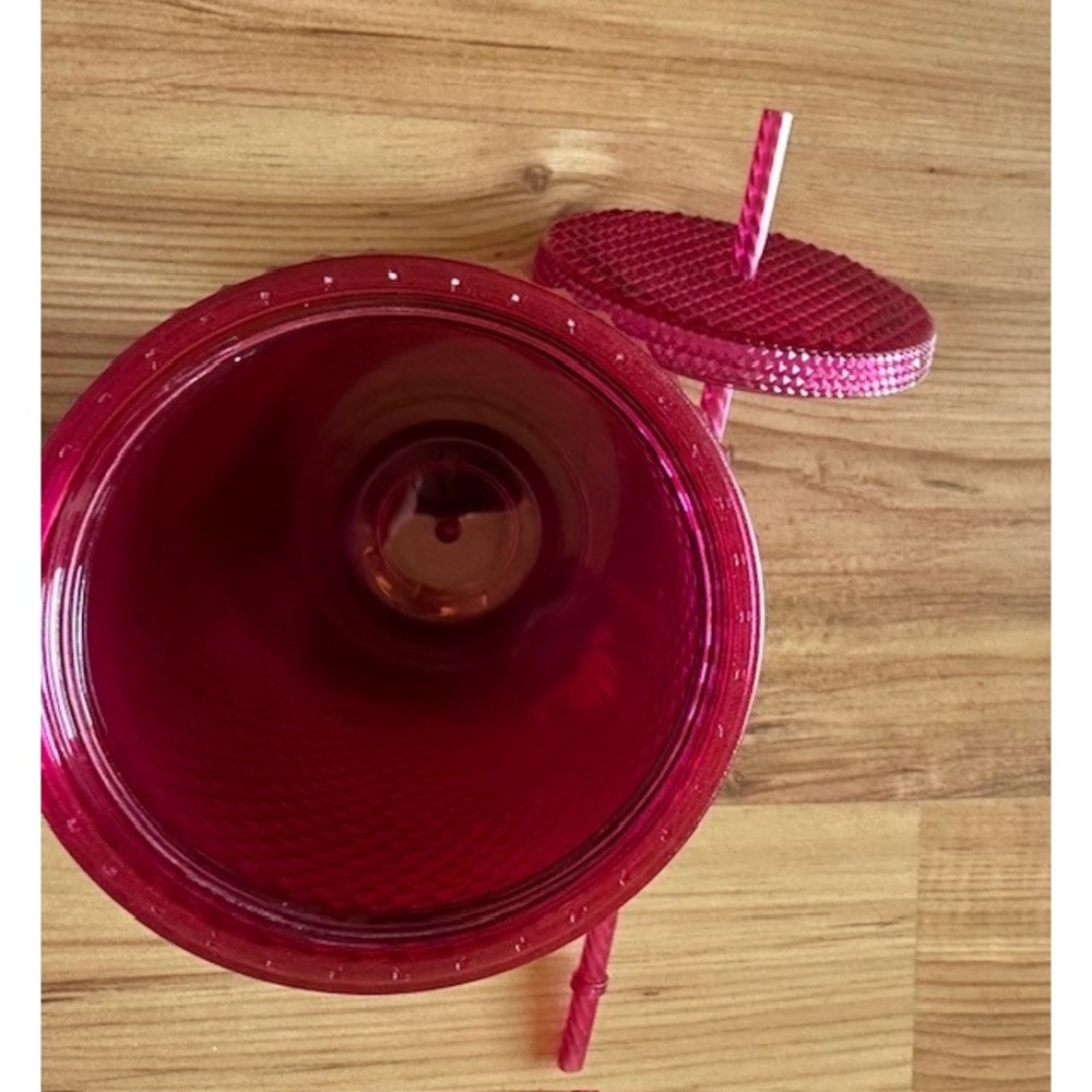 Starbucks Disney World Red Studded Tumbler 24 oz Cold Cup with Straw - Picture 4 of 5